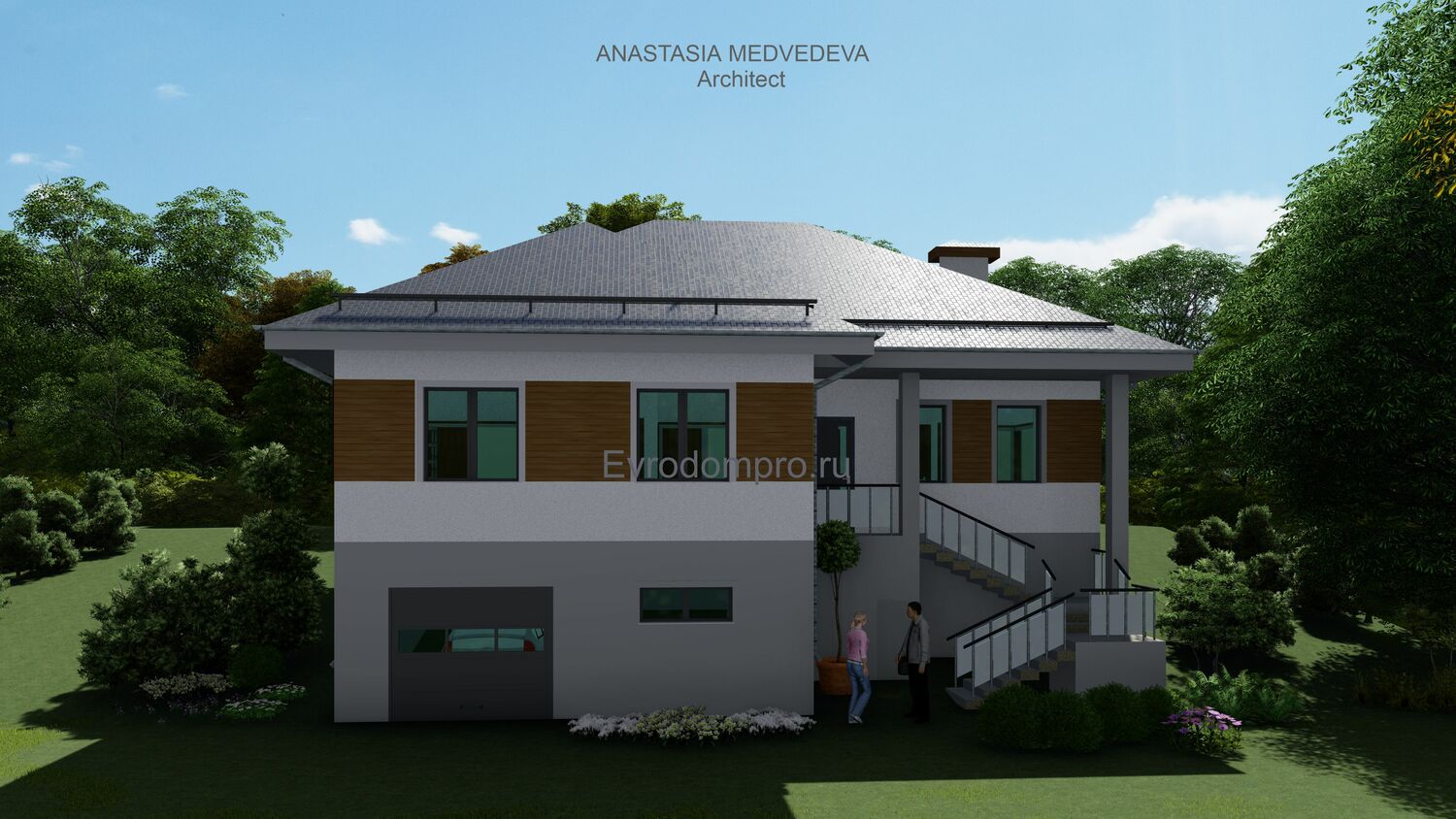 Красивый, современный дом с цокольным этажом Одноэтажный дом с цокольным этажом